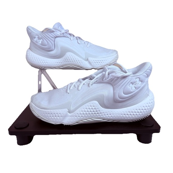 Under Armour Spawn 6 Mid Basketball Shoes Men's 10.5 US White Distant Gray NWOB - Picture 1 of 8